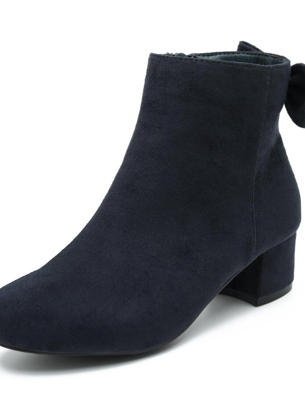 Women's Bow Ankle Boots Low Chunky Heel Short Dress Booties
